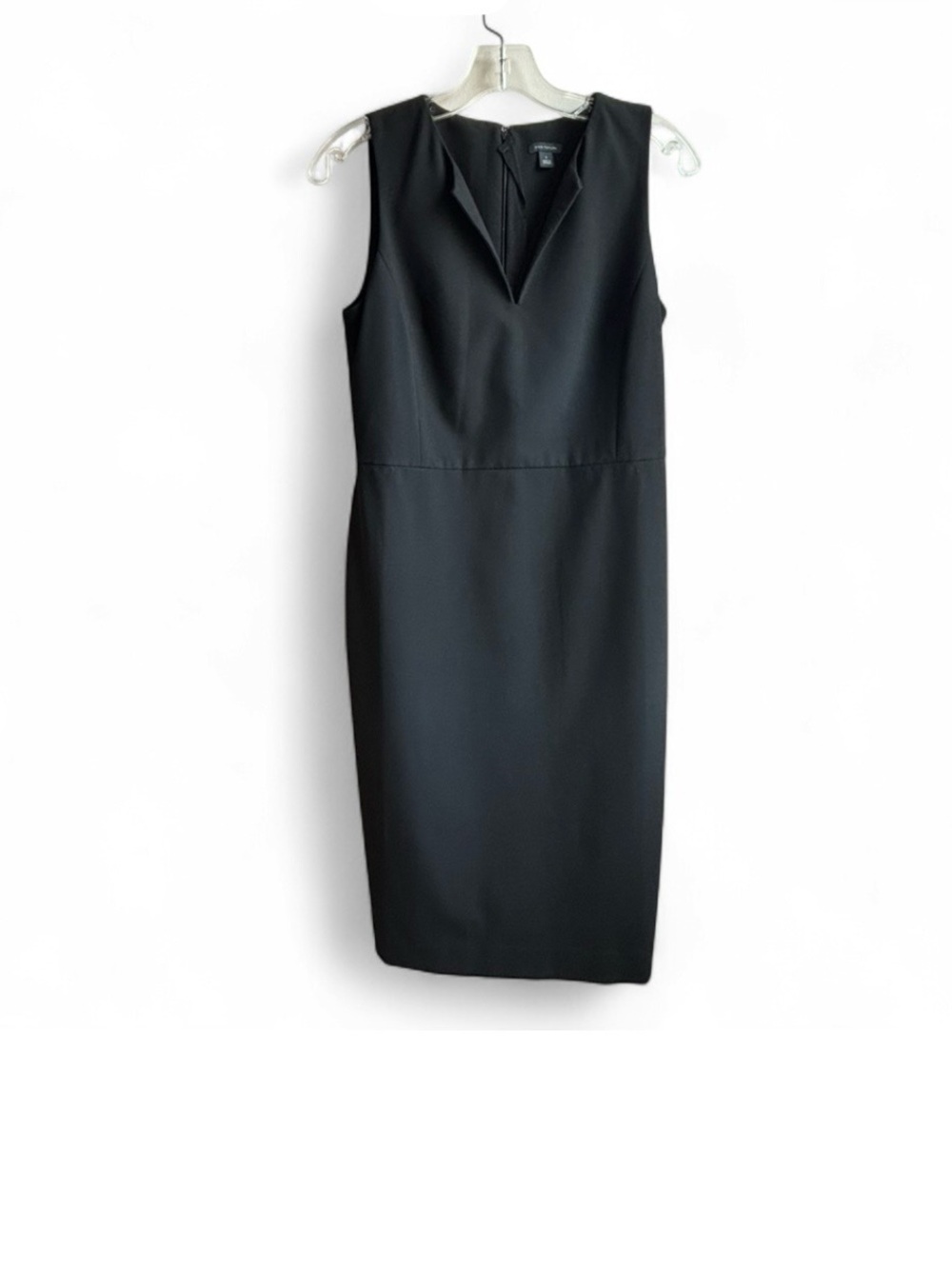Ann Taylor Black Sleeveless V-Notch Midi Dress